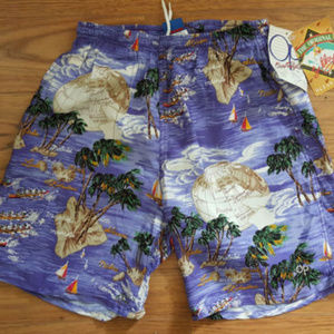 Vtg Men's OP Ocean Pacific Island Swim Trunks ~M